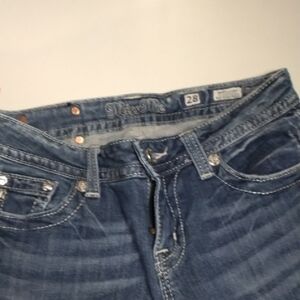 Miss Me Women's Dark Blue, Boot Cut Jeans 28x32 Inseam